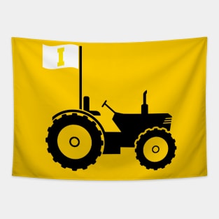 Support IOWA with this Tractor and Flag design Tapestry