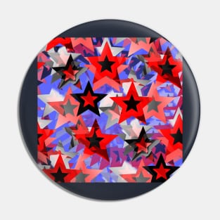 Festive red and blue stars Pin