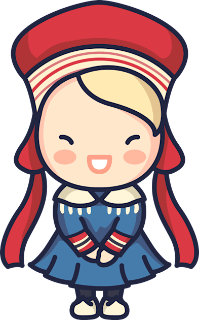 Cute Norwegian Girl in Traditional Clothing Kids T-Shirt by SLAG_Creative