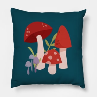 Mushrooms print, Goblincore, Cottagecore decor, Posters aesthetic, Autumn art, Botanical Pillow