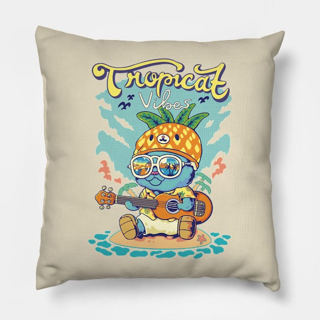 Tropical Vibes Pillow by rintoslmn