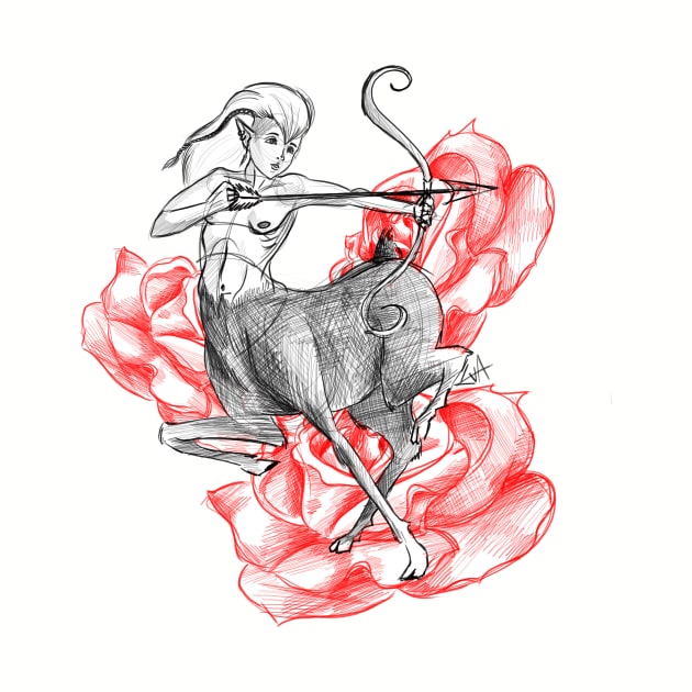 Centaur with roses by LaPika