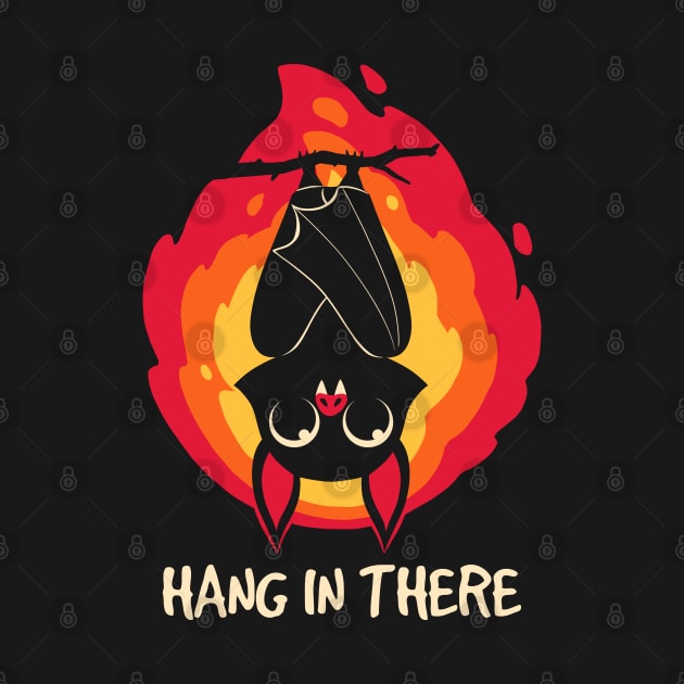 Hang In There Bat Halloween by Digital Magician