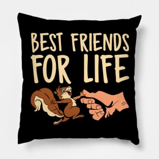 Best Friends For Life Squirrel Fist Bump Animal Lover Pillow