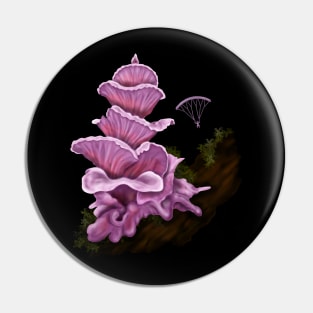 Hang Gliding off Pink Pagoda Mushroom Pin