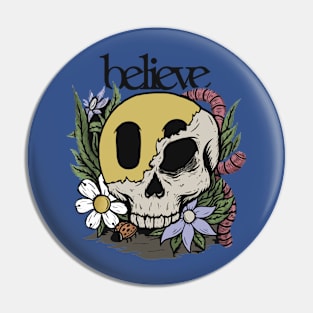 Floral Skull Graphic 3 Pin