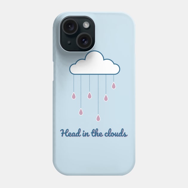 Head in the clouds baby blue cute cloud rain hearts Phone Case by From Mars