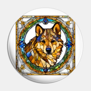 Stained Glass Swedish Vallhund Pin