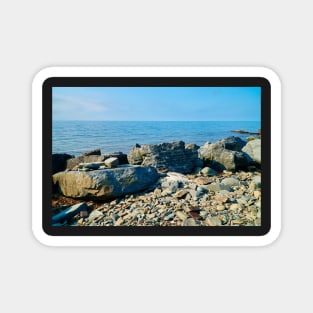 Pebbles & Rocks Beach With Ocean View - Coastal Scenery - Aberaeron Magnet