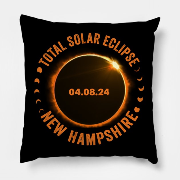 New Hampshire copy Total Solar Eclipse 2024 American Totality April 8 Pillow by Sky at night