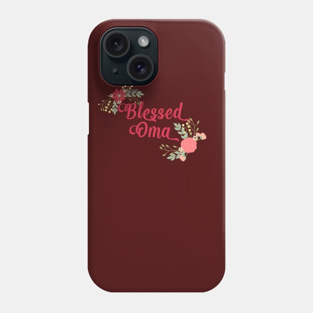 Blessed Oma Floral Christian Grandma Gift Phone Case by g14u