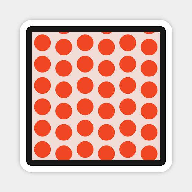 Pink Coral Polka Dot Offset Seamless Repeat Pattern Magnet by 2CreativeNomads