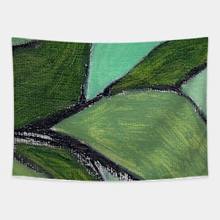 Sap Green Abstract Art Tapestry