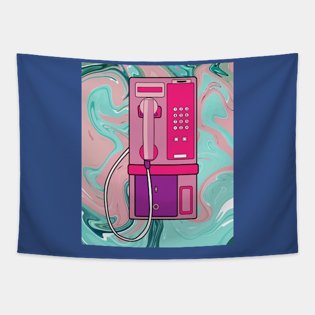 Old Antique Retro Phones Tapestry by flofin