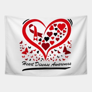 Heart Disease Awareness, Go Red, Heart Healthy, Red Ribbon Tapestry