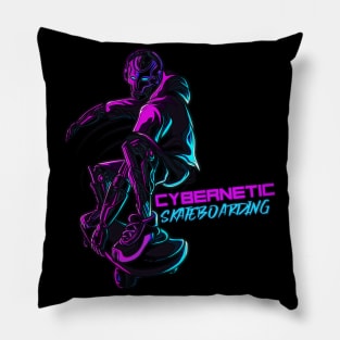 Cybernetic Skateboarding Pillow