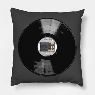 vintage vinyl radio Pillow