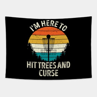 Funny Disc Golf Hit Trees and Curse Vintage Disc Golf Tapestry