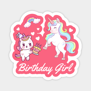 Birthday Girl Unicorn T-Shirt Magnet