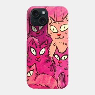 Painted Purple Cats Phone Case