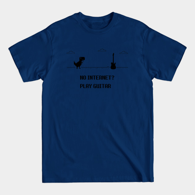 Discover No Internet? Play Guitar Light Theme - No Internet Dino - T-Shirt