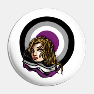 Asexual pride deco portrait Pin