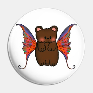 Fairy Teddy Bear with Colorful Tie Dye Wings Pin