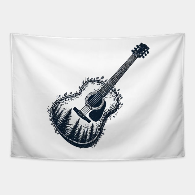 Nature guitar Tapestry by ramith-concept