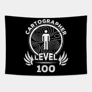 Level 100 Cartographer Mapmaker Gift Tapestry