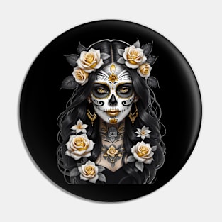 Catrina de Oro- Golden Catrina Pin