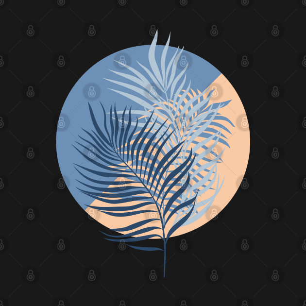 Disover Tropical palm leaves (Peachy and Blue) - Palm Leaves - T-Shirt