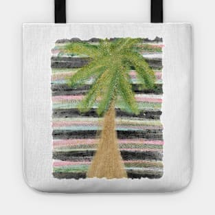 Rainbow Stripe Palm Tree Tote