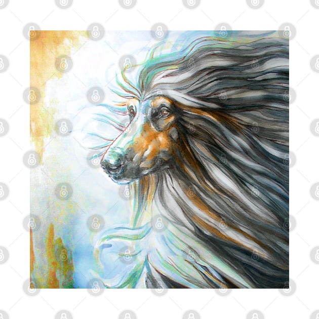 Black & Tan Afghan Hound Painting by chepea2