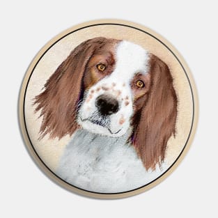 Irish Red and White Setter Painting - Original Art Pin