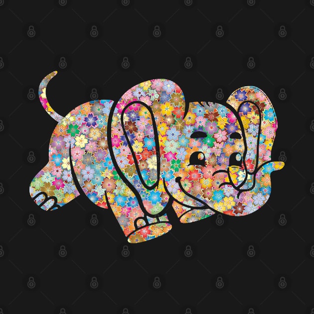 Elephant Colorful Flowers Gift by Shariss