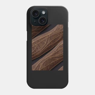 Dark Brown Ornamental Leather Stripes, natural and ecological leather print #57 Phone Case