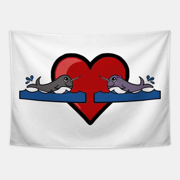 Narwhal Couple Tapestry by BlakCircleGirl