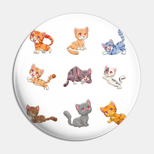 Cute Cats With Red Nose Pin by Medhidji