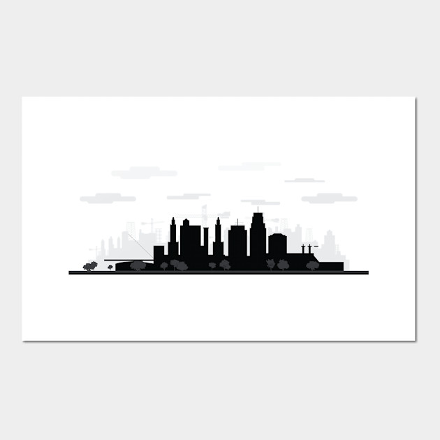 Kansas City Skyline Posters And Art Prints Teepublic Uk Kansas City Skyline Posters