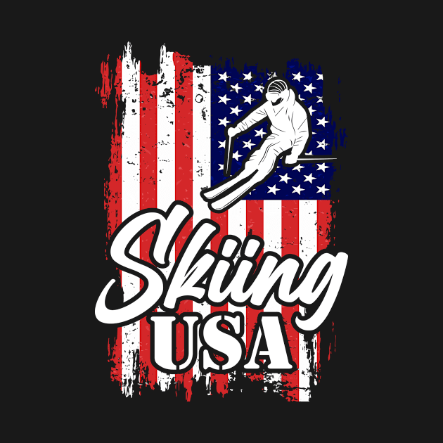 Skiing USA T Shirt For Women Men by Gocnhotrongtoi