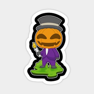 Gentleman Halloween Pumpkin Candle Magnet