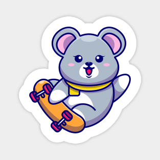 Cute mouse play skateboard cartoon Magnet