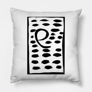 The painting of the letter e  lowercase Pillow