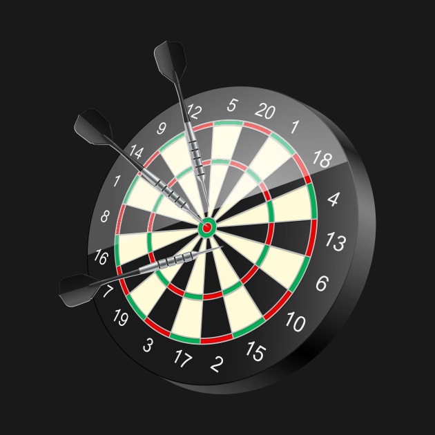 Dartboard With Darts Darter by Foxxy Merch