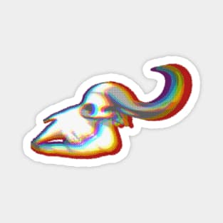 Rainbow Buffalo Skull Magnet