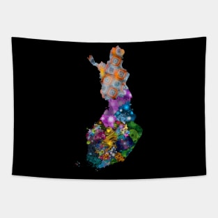 Spirograph Patterned Finland Regions Map Tapestry