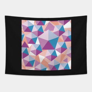 Flowing polychrome pentagons blue Tapestry