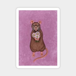 Rat and Flowers Magnet