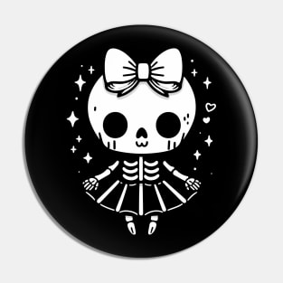 Cute Skeleton Ballerina Design for Halloween Costume | Halloween in Kawaii Style Pin