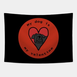 My Dog is My Valentine Round Puli Yorkie Cross Tapestry
